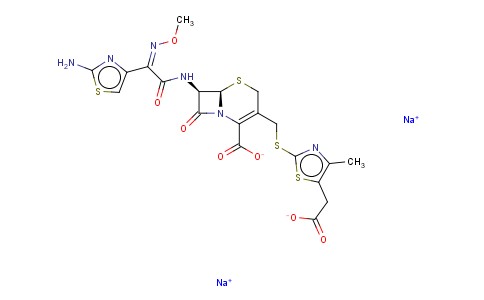 [6R-[6-α,7-β(Z)]],7-[[(2-氨基-4-噻唑基)(甲氧基亚氨基)乙酰基]氨基]-3-[[[(5-羧甲基)-4-甲基-2-噻唑基]硫代]甲基]-8-氧代-5-硫杂-1-氮杂双环[4.2.0]辛-2-烯-2-羧酸二钠盐