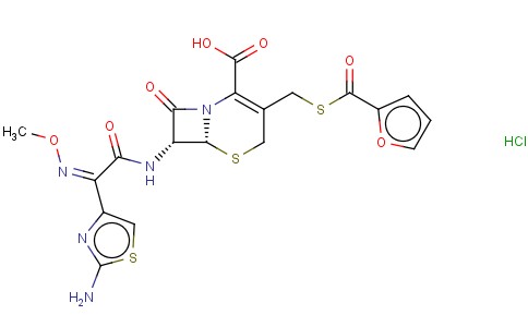 (6R,7R)-7-[2-(2-氨基噻唑-4-基)(甲氧基亚胺基)乙酰胺基]-3-[(2-呋喃基羰基)硫甲基]-8-氧代-5-硫杂-1-氮杂双环[4.2.0]辛-2-烯-3-甲酸盐酸盐