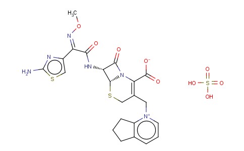 1-[7-(2-氨基-4-噻唑基)-2-(甲氧亚氨基)乙酰氨基]-2-羧基-8-氧代-5-硫杂-1-氮杂双环[4.2.0]辛-2-烯-3-基]甲基-6,7-二氢-5H-环戊二烯并吡啶鎓硫酸盐