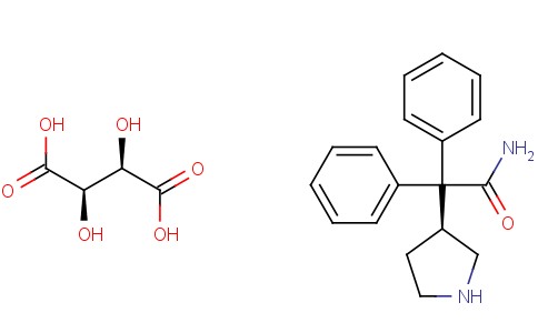 3-(S)-(1-Carbamoyl-1,1-diphenylmethyl)pyrrolidine L-(+)-tartrate