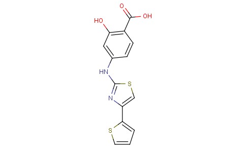 4-(4-(thiophen-2-yl)thiazol-2-ylamino)-2-hydroxybenzoic acid