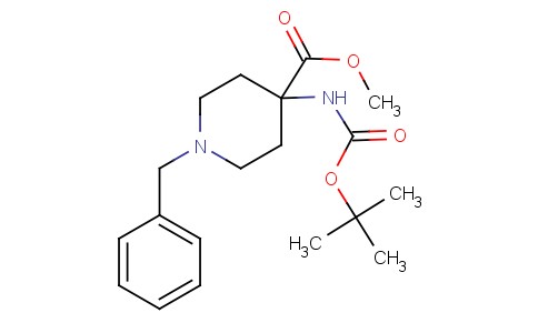 1-苄基-4-(BOC-氨基)哌啶-4-甲酸甲酯