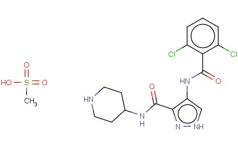 4-[(2,6-二氯苯甲酰基)氨基]-N-4-哌啶基-1H-吡唑-3-甲酰胺甲磺酸盐