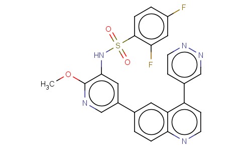 2,4-二氟-N-[2-甲氧基-5-[4-(4-哒嗪基)-6-喹啉基]-3-吡啶基]苯磺酰胺