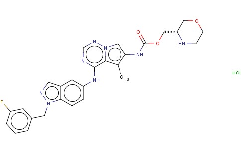 [4-[[1-[(3-氟苯基)甲基]-1H-吲唑-5-基]氨基]-5-甲基吡咯并[2,1-F][1,2,4]三嗪-6-基]氨基甲酸 (3S)-3-吗啉基甲基酯盐酸盐