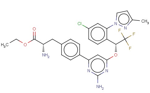 (2S)-2-氨基-3-[4-[2-氨基-6-[[(1R)-1-[4-氯-2-(3-甲基吡唑-1-基)苯基]-2,2,2-三氟乙氧基]嘧啶-4-基]苯基丙酸乙酯
