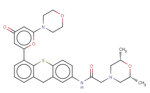 (2R,6S)-2,6-二甲基-N-[5-[6-(4-吗啉基)-4-氧代-4H-吡喃-2-基]-9H-噻吨-2-基]-4-吗啉乙酰胺