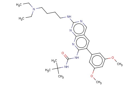 N-[2-[4-(二乙氨基)丁基]氨基-6-(3,5-二甲氧基苯基)吡啶并[2,3-D-7-嘧啶基]-N'-(1,1-二甲基)脲	NULL