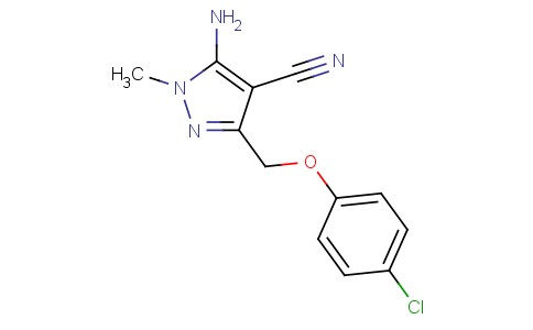 5-Amino-3-((4-chlorophenoxy)methyl)-1-methyl-1H-pyrazole-4-carbonitrile