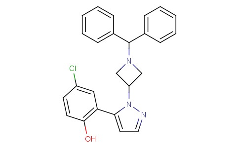 2-(1-(1-Benzhydrylazetidin-3-yl)-1H-pyrazol-5-yl)-4-chlorophenol