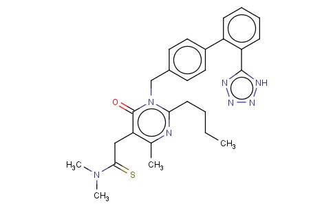 2-丁基-5-二甲基氨基硫代甲酰甲基-6-甲基-3-[[2'-(1H-四唑-5-基)联苯-4-基]甲基]嘧啶-4(3H)-酮