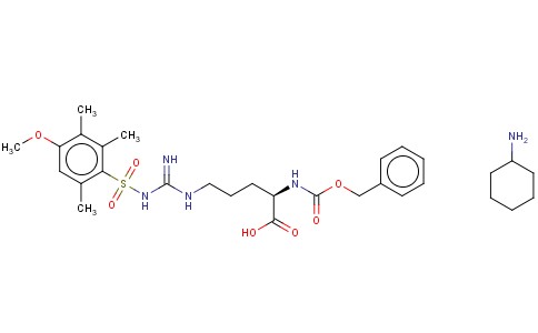 N5-[亚氨基[[(4-甲氧基-2,3,6-三甲基苯基l)磺酰基]氨基]甲基]-N2-[苄氧羰基]-D-鸟氨酸环己基铵盐