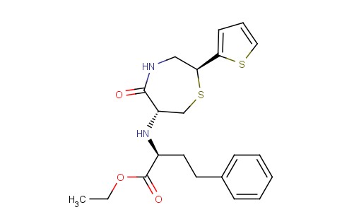 (S)-ethyl 2-((2S,6R)-5-oxo-2-(thiophen-2-yl)-1,4-thiazepan-6-ylamino)-4-phenylbutanoate