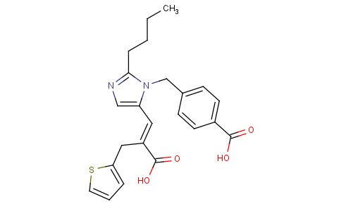 (E)-4-((2-butyl-5-(2-carboxy-3-(thiophen-2-yl)prop-1-enyl)-1H-imidazol-1-yl)methyl)benzoic acid