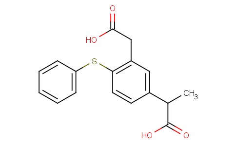 5-(1-羧乙基)-2-(苯硫基)苯乙酸