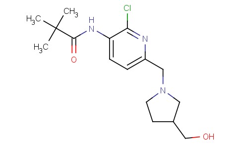 N-(2-chloro-6-((3-(hydroxymethyl)pyrrolidin-1-yl)methyl)pyridin-3-yl)pivalamide
