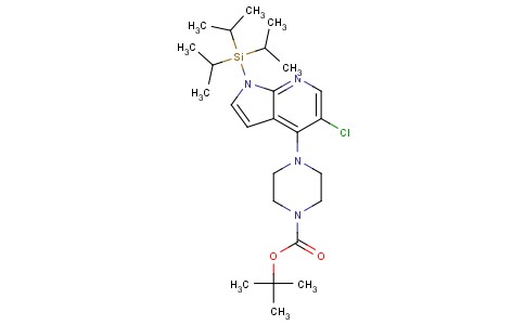 Tert-butyl 4-(5-chloro-1-(triisopropylsilyl)-1H-pyrrolo[2,3-b]pyridin-4-yl)piperazine-1-carboxylate