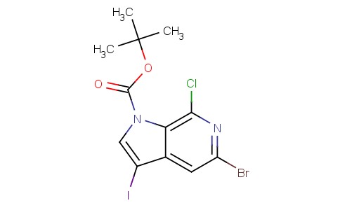 叔丁基-5-溴-7-氯-3-碘-1H-吡咯并[2,3-c]吡啶-1-甲酸叔丁酯