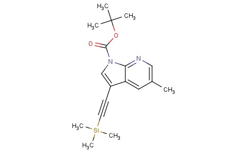 Tert-Butyl 5-methyl-3-((trimethylsilyl)ethynyl)-1H-pyrrolo[2,3-b]pyridine-1-carboxylate