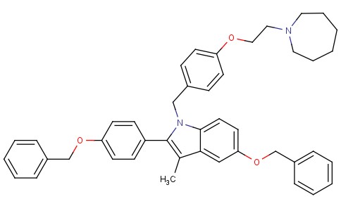 5-苄氧基-2-（4-苄氧基 - 苯基）-3-甲基-1-[4-（2-氮杂庚环-1-基乙氧基）苄基] -1H-吲哚