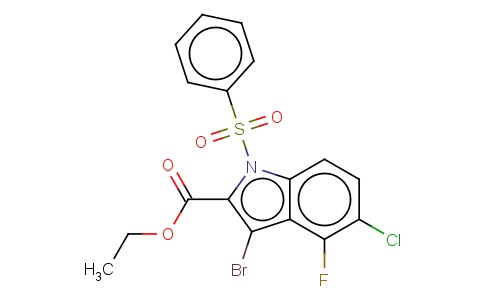 1-苯磺酰基-3-溴-5-氯-4-氟-1H-吲哚-2-羧酸乙酯