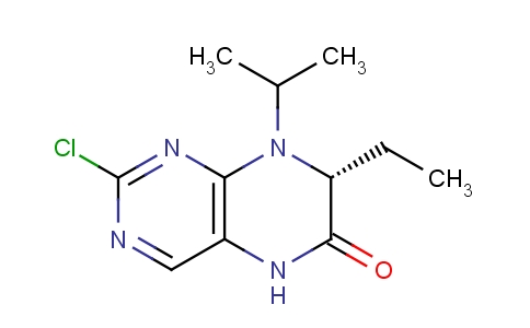 (7R)-2-chloro-7-ethyl-7,8-dihydro-8-(1-methylethyl)-6(5h)-pteridinone