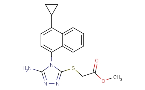 Methyl 2-(5-amino-4-(1-cyclopropylnaphthalen-4-yl)-4h-1,2,4-triazol-3-ylthio)acetate