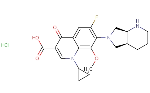 1-cyclopropyl-6-fluoro-7-((4aS,7aS)-hexahydro-1H-pyrrolo[3,4-b]pyridin-6(2H)-yl)-8-methoxy-4-oxo-1,4-dihydroquinoline-3-carboxylic acid hydrochloride