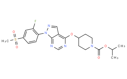 isopropyl 4-((1-(2-fluoro-4-(methylsulfonyl)phenyl)-1H-pyrazolo[3,4-d]pyrimidin-4-yl)oxy)piperidine-1-carboxylate