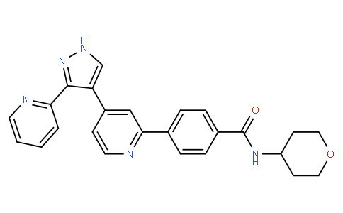 4-(4-(3-(pyridin-2-yl)-1H-pyrazol-4-yl)pyridin-2-yl)-N-(tetrahydro-2H-pyran-4-yl)benzamide