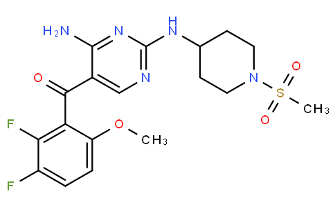 (4-amino-2-((1-(methylsulfonyl)piperidin-4-yl)amino)pyrimidin-5-yl)(2,3-difluoro-6-methoxyphenyl)methanone
