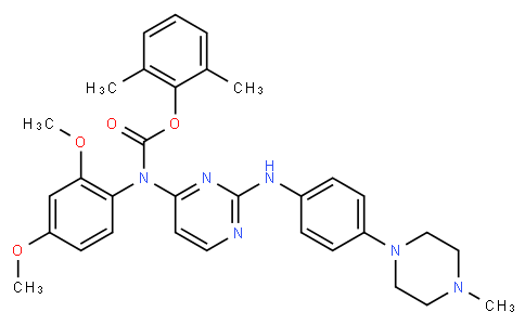 2,6-dimethylphenyl (2,4-dimethoxyphenyl)(2-((4-(4-methylpiperazin-1-yl)phenyl)amino)pyrimidin-4-yl)carbamate