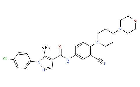 1-(4-chlorophenyl)-N-(3-cyano-4-(4-morpholinopiperidin-1-yl)phenyl)-5-methyl-1H-pyrazole-4-carboxamide