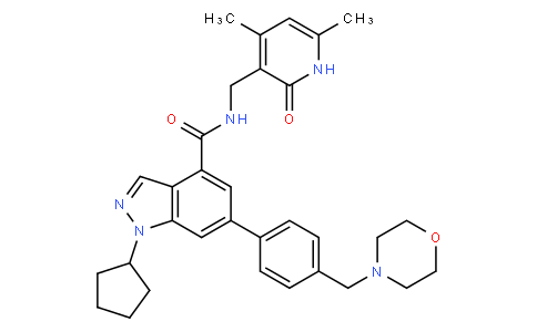 1-cyclopentyl-N-((4,6-dimethyl-2-oxo-1,2-dihydropyridin-3-yl)methyl)-6-(4-(morpholinomethyl)phenyl)-1H-indazole-4-carboxamide