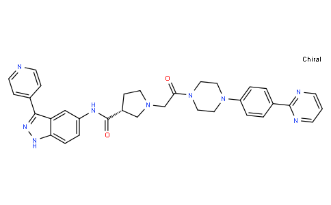 (R)-1-(2--2-氧(4-(4-(嘧啶-2-基)苯基)对二氮己环-1-基)乙基)-N-(3-(吡啶-4-基)-1H--5INDAZOL-基)吡咯烷-3-甲酰胺