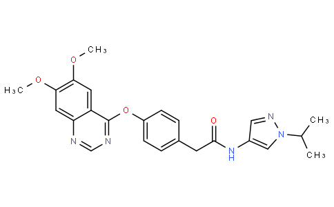 2-(4-((6,7-Dimethoxyquinazolin-4-yl)oxy)phenyl)-N-(1-isopropyl-1H-pyrazol-4-yl)acetamide
