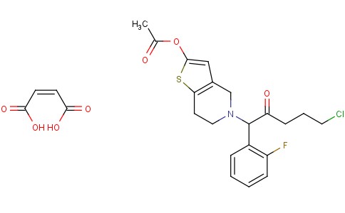 5-(5-chloro-1-(2-fluorophenyl)-2-oxopentyl)-4,5,6,7-tetrahydrothieno[3,2-c]pyridin-2-yl acetate maleate