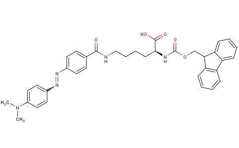 Fmoc-Lys(Dadcyl)-OH  (2S)-6-[[4-[[4-(dimethylamino)phenyl]diazenyl]benzoyl]amino]-2-(9h-fluoren-9-ylmethoxycarbonylamino)hexanoic acid