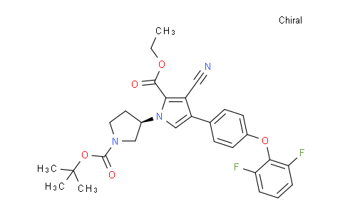 1H-吡咯-2-羧酸,3-氰基-4-[4-(2,6-二氟苯氧基)苯基]-1-[(3R)-1-[(1,1-二甲基乙氧基)羰基]-3-吡咯烷基]-乙酯