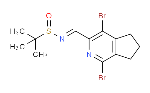 (S,Z)-N-((1,4-dibromo-6,7-dihydro-5H-cyclopenta[c]pyridin-3-yl)methylene)-2-methylpropane-2-sulfinamide