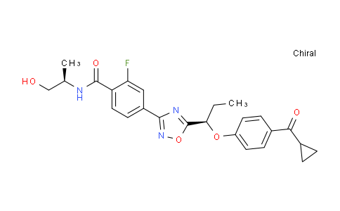 4-(5-(1R)-1-[4-(环丙基羰基)苯氧基]丙基-1,2,4-恶二唑-3-基)-2-氟-N-[(1R)-2-羟基-1-甲基乙基]苯甲酰胺