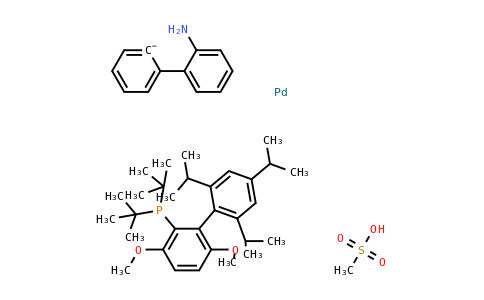 甲磺酸-2-(二叔丁基膦基)-3,6-二甲氧基-2',4',6'-三異丙基-1,1'-聯(lián)苯(2-氨基-1,1'-聯(lián)苯-2-基)鈀(II)