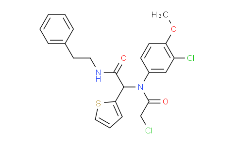2-氯-N-(3-氯-4-甲氧基苯基)-N-(2-氧代-2-(苯乙基氨基)-1-(噻吩-2-基)乙基)乙酰胺
