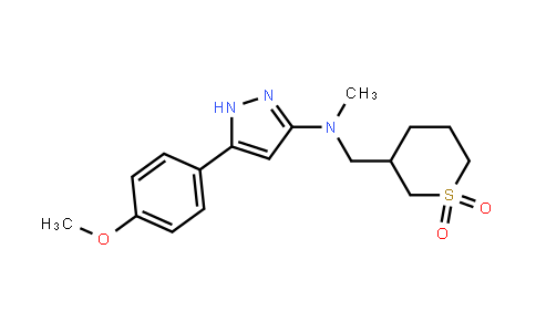 1H-Pyrazol-3-amine, 5-(4-methoxyphenyl)-N-methyl-N-[(tetrahydro-1,1-dioxido-2H-thiopyran-3-yl)methyl]-