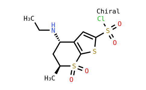 4H噻吩并[2,3-b]噻喃-2-磺酰氯，4-（乙氨基）-5,6-二氫-6-甲基-7,7-二氧化物，（4S，6S）-