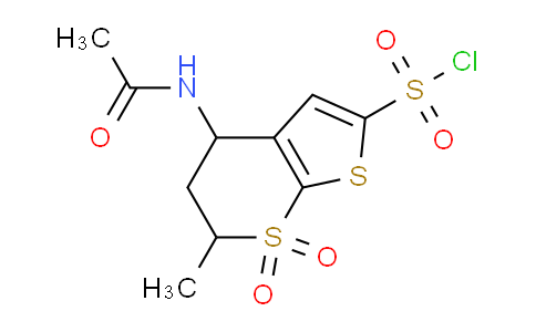 4H-噻吩并[2,3-b]噻喃-2-磺酰氯，4-(乙酰氨基)-5,6-二氫-6-甲基-，7,7-二氧化物