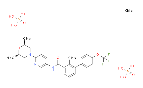 磷酸N-[6-[（2S，6R）-2,6-二甲基吗啉-4-基]吡啶-3-基]-2-甲基-3-[4-（三氟甲氧基）苯基]苯甲酰胺，磷酸