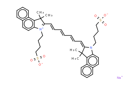 Sodium 2-(7-(3,3-dimethyl-1-(4-sulfonatobutyl)benz(e)indolin-2-ylidene)hepta-1,3,5-trien-1-yl)-3,3-dimethyl-1-(4-sulfonatobutyl)benz[e]indolinium