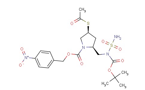 (4-nitrophenyl)methyl (2S,4S)-4-acetylsulfanyl-2-[[(2-methylpropan-2-yl)oxycarbonyl-sulfamoylamino]methyl]pyrrolidine-1-carboxylate