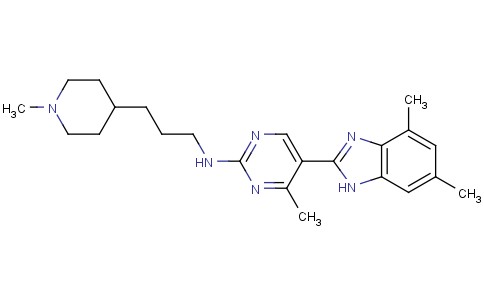5-（4,6-二甲基-1H-苯并咪唑-2-基）-4-甲基-N- [3-（1-甲基哌啶-4-基）丙基]嘧啶-2-胺